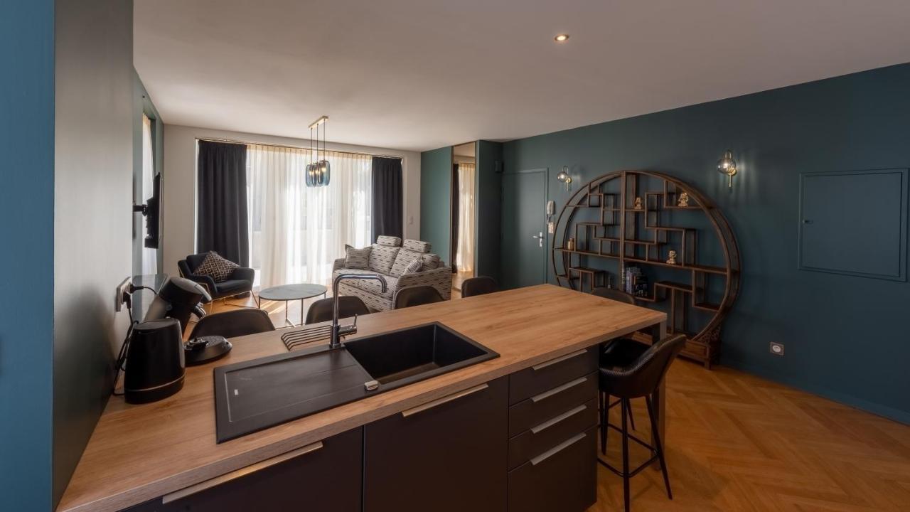 L'art déco : T3 à Rodez, 2 Places Parking Privé, Terrasse Exterior foto